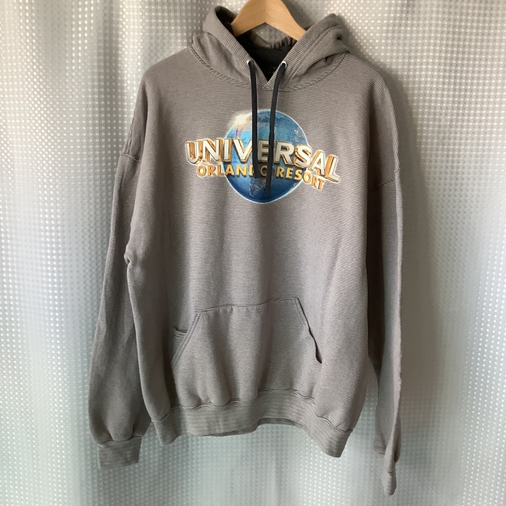 Universal Orlando Resort‎ Gray Striped Hoodie w/ Pockets XL